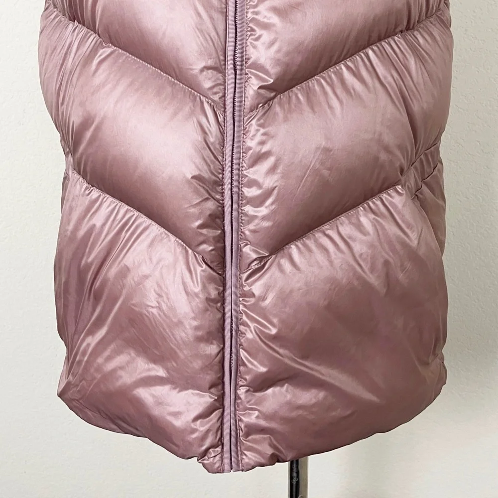 Athleta Lofty Down Puffer Vest Dogwood Mauve Hooded‎ - Picture 8 of 16